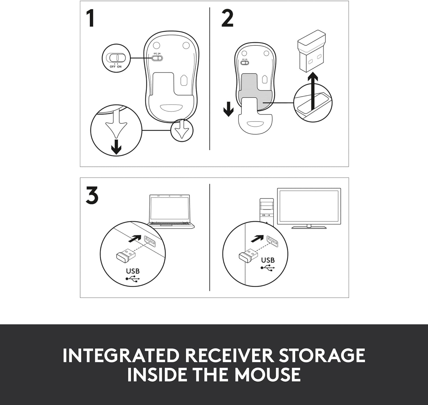 Logitech M185 Wireless Mouse, 2.4GHz with USB