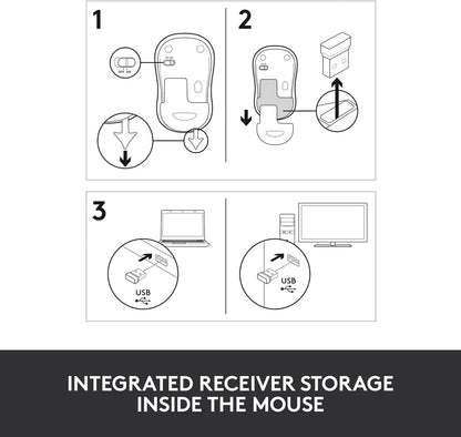 Logitech M185 Wireless Mouse, 2.4GHz with USB