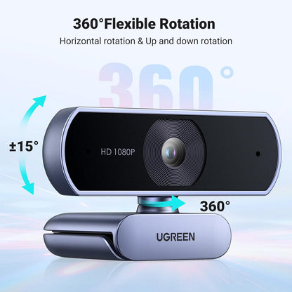 UGREEN USB Webcam, Full HD 1080P/30fps Webcam