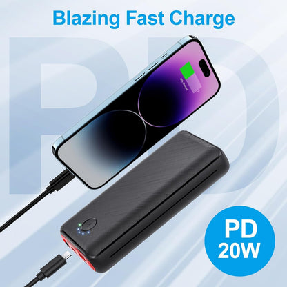 JIGA Power Bank 27000mAh Power bank Fast Charging Portable Charger with Outputs Inputs Flashlight