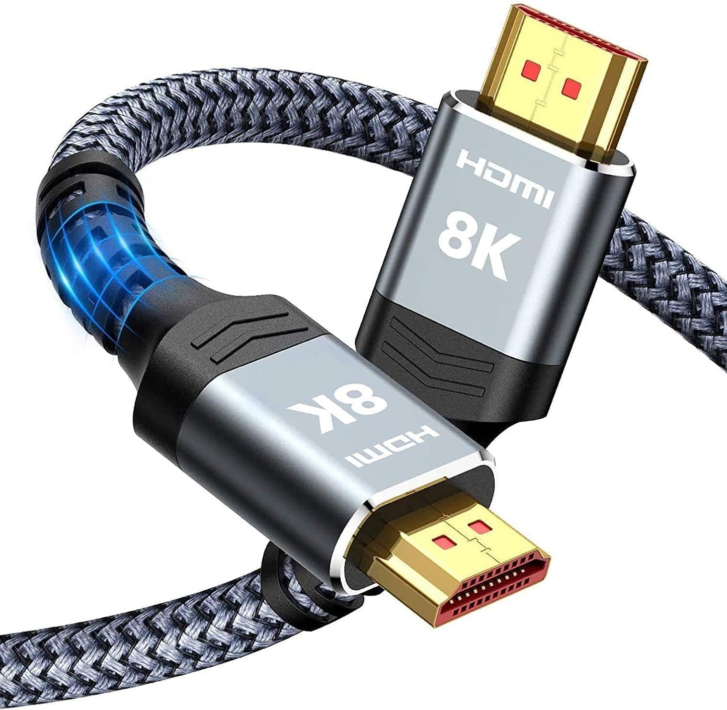 2m 8K hdmi cable Snowkids, 8K 2.1 cable, 8K@60Hz hdmi, 4K@120Hz, eARC HDR10 4:4:4| 21:9, HDCP 2.2/2.3 Dolby, 3D, VRR, Ethernet, Compatible with Latest game console/Roku TV/HDTV/Blu-ray