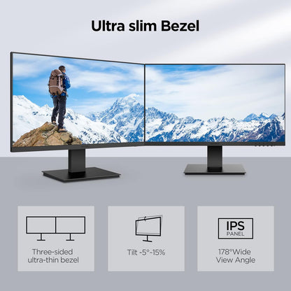 KOORUI 24 Inch FHD Monitor, IPS Computer Monitors, 75Hz, 5ms, 16:9 Full HD (1920 x 1080), VESA Mountable, HDMI/VGA, Low Blue Light, 99% SRGB