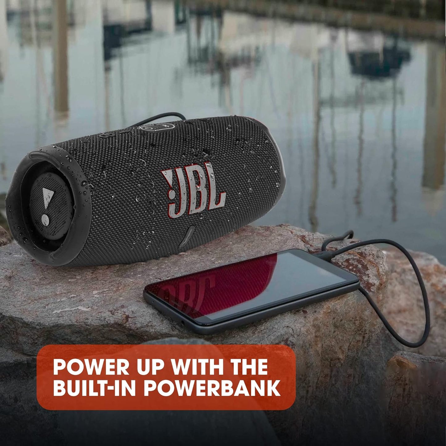 JBL Charge 5 - Portable Bluetooth Speaker, IP67 waterproof and dustproof, built-in power bank,  Black