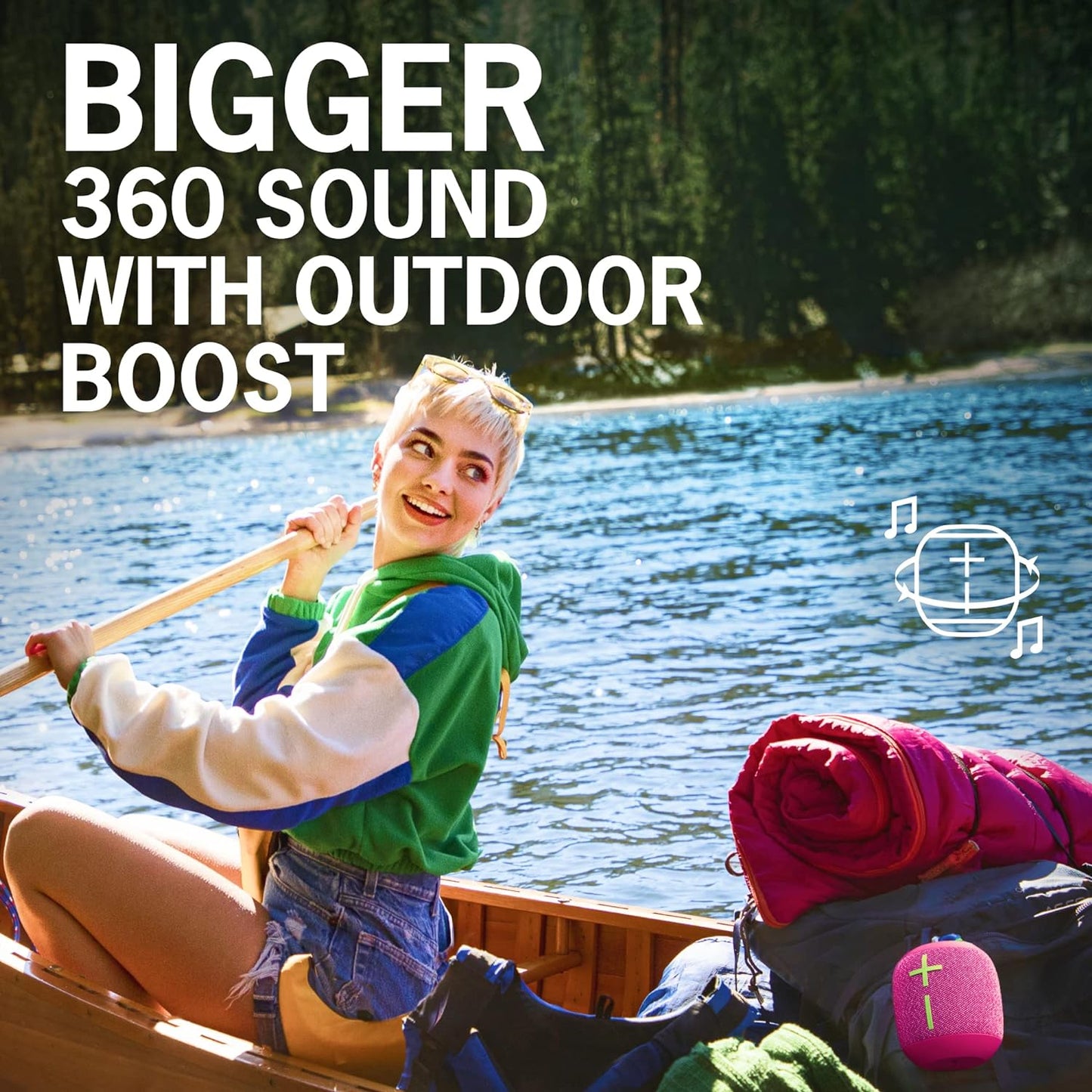 ULTIMATE EARS WONDERBOOM 3, Small Portable Wireless Bluetooth Speaker, Waterproof, Dustproof IP67, Floatable - Black