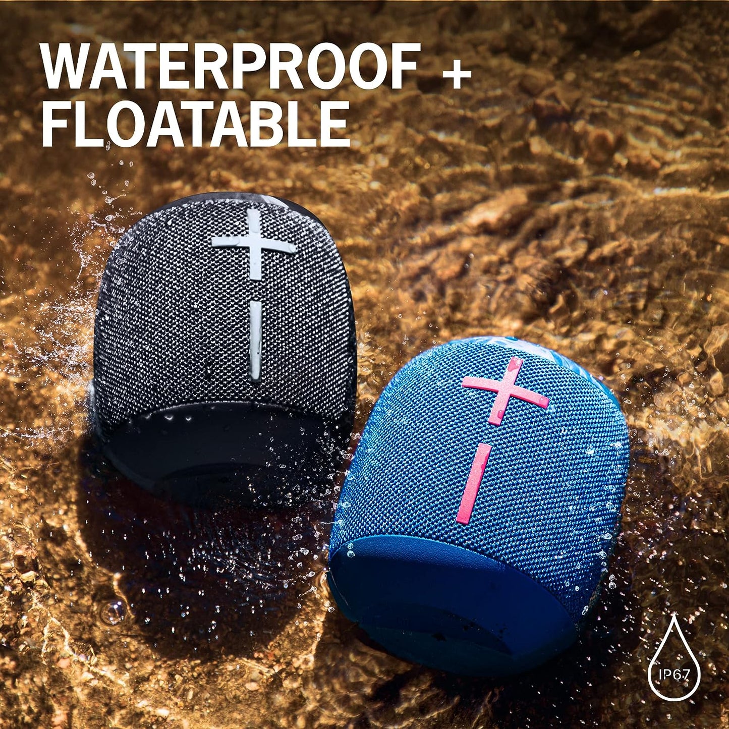 ULTIMATE EARS WONDERBOOM 3, Small Portable Wireless Bluetooth Speaker, Waterproof, Dustproof IP67, Floatable - Black