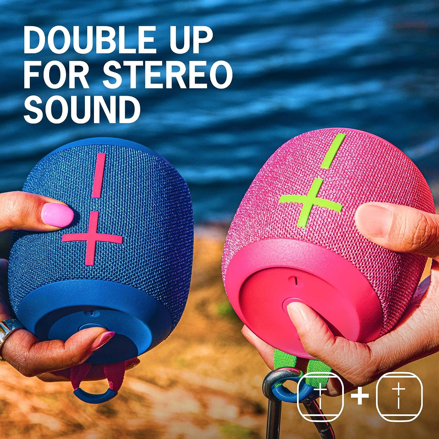 ULTIMATE EARS WONDERBOOM 3, Small Portable Wireless Bluetooth Speaker, Waterproof, Dustproof IP67, Floatable - Black